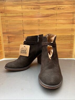 Franco Sarto Brown Suede Ankle Booties